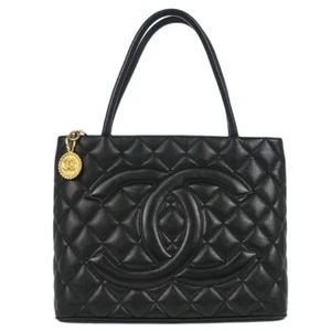 Chanel Black Calfskin Medallion Tote Handbag 175856 - Picture 1 of 10