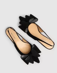 Mach & Mach 15mm Le Cadeau Suede Slingback Flats Black Eu 38.5 US 8.5 $1015 - Picture 1 of 17
