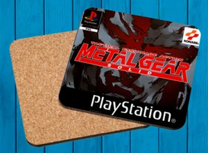 METAL GEAR SOLID PLAYSTATION PSX POSAVASOS MADERA WOODEN COASTERS - Picture 1 of 1