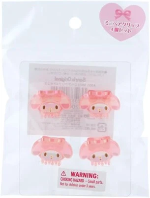 Sanrio Mini Hair Clip Set of 4 Aurora My Melody Character 420948 ABS Resin Foto 1 de 3