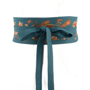 Women Yukata Wide Obi Belt Sash Tie Waistband Embroidery Chinese Traditional - Picture 1 of 12