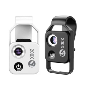 200X Phone Mini Pocket Microscope with LED Light/Universal Clip, Nano Zoom Porta - Picture 1 of 17