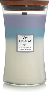 WoodWick Trilogy Calming Retreat Large Hourglass Candle with - Crackling Wick - - Picture 1 of 8