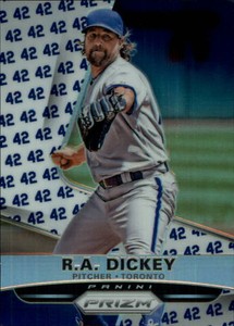 2015 Panini Prizm Prizms Jackie Robinson #131 R.A. Dickey /42