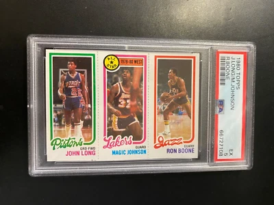 PSA 5 1980 TOPPS J.LONG / MAGIC M.JOHNSON / R.BOONE - Image 1 of 2