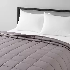 Amazon Basics 6.8kg All Seasons Cotton Weighted Blanket - Twin GREY 122 x 183cm - Picture 1 of 6