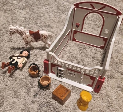 Playmobil 5107 Dusty Corral Horse Pony Pen, Stable Rider Bucket Hay Farm Lot - Photo 1/4