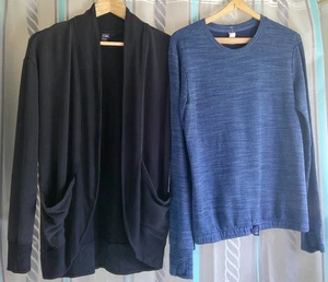 ATHLETA GIRL Modal Crewneck Sweatshirt + Wrap Roll Cardi Thumb Holes Girl 14/16 - Picture 1 of 10