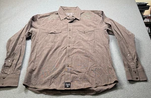 Wrangler Rock 47 Herren L Pearl Snap braun Westernbesatz L/S 2 Pkts - Bild 1 von 8