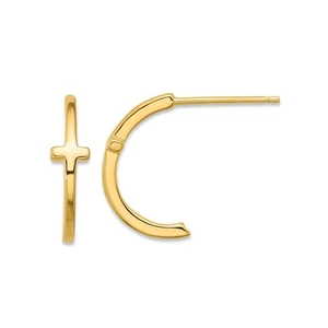 Gold Silver Cross Pendant Earrings for Men Women Modern Unisex Religious Jewelry - Picture 1 of 6