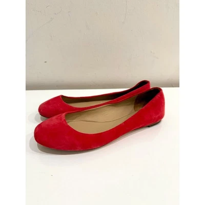 NWOT Via Spiga Slip On Suede Leather Ballet Flats Bright Red Women's Size 7M - Image 1 of 4