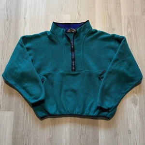 Men's Vintage 90's EMS Green Purple 1/2 Zip Pullover Fleece Jacket Sz Medium VTG - Picture 1 of 7