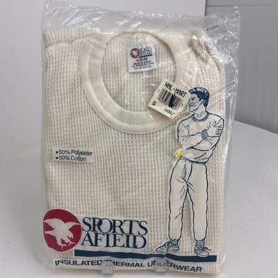 De Colección Sports Afield Para Hombres S Blanco Hecho en EE. UU. Ropa Interior Térmica Aislada Top NUEVO Foto 1 de 4