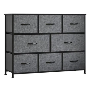 8-Drawer Dresser, 3-Tier Fabric Chest of Drawers, Storage Tower Organizer Uni... - Picture 1 of 9