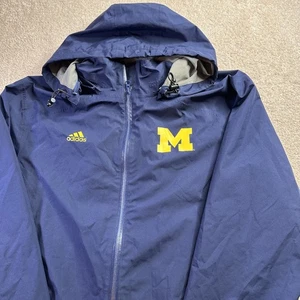 Adidas Michigan Wolverines U Of M Men's Gore-Tex NCAA Blue Rain Jacket Size L - Picture 1 of 11