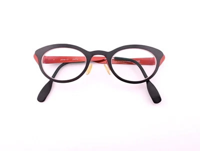 Anne et Valentin Eyeglasses, Frames Only, Liz A82, Black/Red, Titanium, France - Image 1 of 4