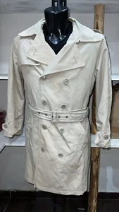 Sisley Trench Mixed Cotton Used Woman Light Gray Size 48 Pgs410Pi - Picture 1 of 8