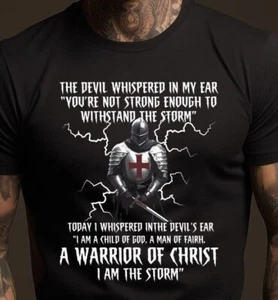 Men's Crusader Cross Tshirt I'm The Storm Jesus Christian Inspirational Tee - Picture 1 of 8