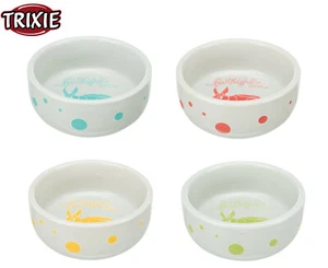 TRIXIE SPOTLIGHT COMIC CERAMIC SMALL ANIMAL RABBIT FOOD WATER BOWL DISH 250ML - Picture 1 of 9