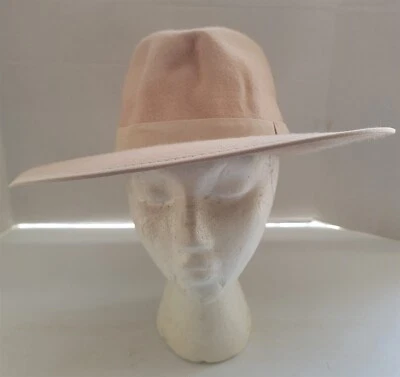 Womens Olive & Pique Peach with Tan Fabric Band Wool Fashion Hat - Image 1 of 4