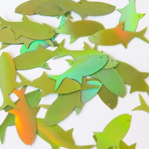 Lentelleras metálicas reflectantes Lazersheen verde lima de 2 agujeros 1,5" lentejuelas de pescado - Imagen 1 de 2