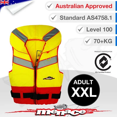 ADULT XXL Offshore Life Jacket - Foam Type 1 Lifejacket Vest PFD 2XL Level 100 - image 1 of 4