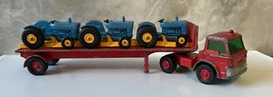 Lesney Matchbox Ford Semi King Size K-20 Tasker Transport w/Tractors 1960's - Picture 1 of 19