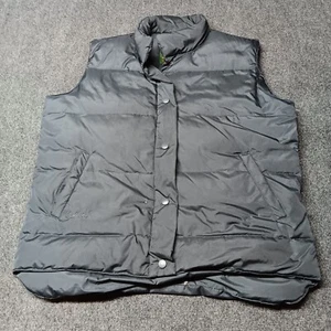 Cabelas Premier Northern Goose Down Vest Jacket Men Medium Black Snap Close - Picture 1 of 8