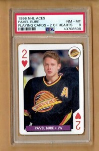 1996-97  NHL ACES  Playing Cards   Pavel Bure  #2 of Hearts   PSA 8