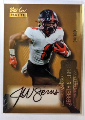 2022 WILD CARD MATTE AUTO JERRETH STERNS 34/100 - Image 1 of 2