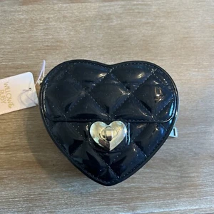 Willow Ruby Black Mini Girl Purse Bag Heart Shape Handbag Cross Body Shoulder Ne - Picture 1 of 7