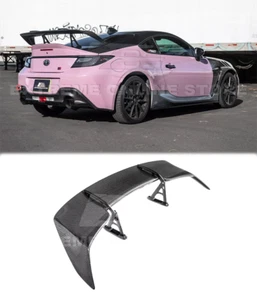 Carbon Fiber High Wing Rear Spoiler Fits 22-Up Toyota GR86 Subaru BRZ Swan Neck - Picture 1 of 23