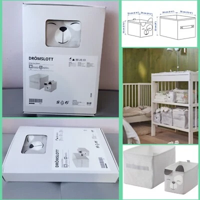 NOVO IKEA DROMSLOTT Caixas Dobráveis de Armazenamento Conjunto de 2 Orelhas Floppy Cachorro Grande Novo Na Caixa - Imagem 1 de 4
