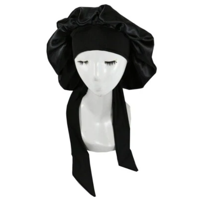 Cuidado del Cabello Largo Mujeres Seda Satén Gorro Dormir Gorra Noche Gorras Envoltura para la Cabeza Cubierta Foto 1 de 4