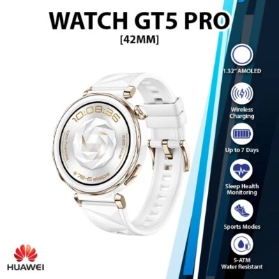 Huawei Watch GT 5 Pro Bluetooth iOS Android Smartwatch (White/42mm/1.32”/AMOLED) - Image 1 of 4