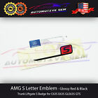 AMG S Letter Trunk Emblem Glossy Black Red Badge Sticker Decoration C63S E63S Mercedes-Benz Sprinter