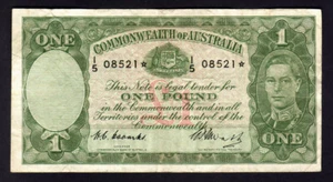 Australia R-31S. (1949) Coombs/Watt One Pound - STAR NOTE.. aF-F - Picture 1 of 2