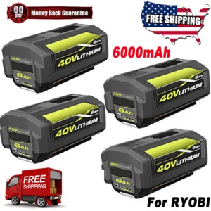 1-4Pcs For Ryobi OP40602 OP4050 40V 6000mAh High Capacity HP Lithium Battery US - Picture 1 of 19