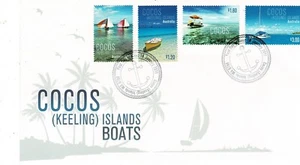 COCOS ISLAND 2011 ISLAND BOATS FDC MNH - Picture 1 of 1