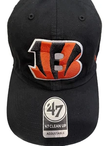 '47 Cincinnati Bengals Clean Up Black Orange Adjustable Strap Hat Dad Cap NWT - Picture 1 of 6