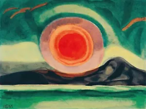 Reproducción artística de pintura Sunset on the St. Lawrence de Oscar Bluemner - Imagen 1 de 3