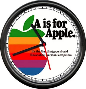 Apple Computer Dealer Sales Service Original Retro Vintage Art Sign Wall Clock - Picture 1 of 1
