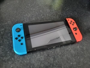 Nintendo Switch HAC-001 Console 32GB, Neon Blue/Red + Wired Controller READ DESC - Picture 1 of 9