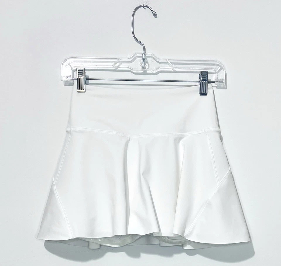 Skort de Tênis Athleta Ace 13,5" Feminino XXS Branco Zíper Bolsos Saia Shorts Logotipo - Imagem 1 de 4