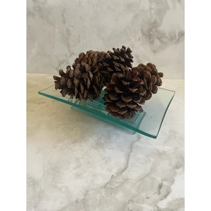 Vintage selten modern erhaben gehärtetes Glas Herzstück Ständer - Bild 1 von 9