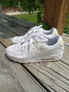 Nike Air Max 90 Womens Size 8.5 White Athletic Running Walking Shoes Sneakers - Picture 1 of 14