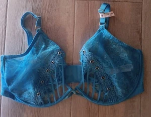 NEW Victoria’s Secret Very Sexy Bra 38DDD BLUE Lace – Unlined Demi Underwire - Picture 1 of 3