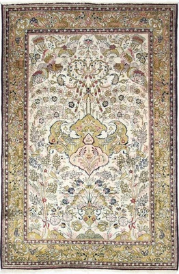 Original Handgeknüpfter Perserteppich Ghom, Qom Reine Seide  153 cm x 108 cm - Bild 1 von 4