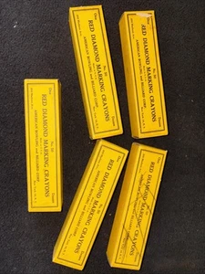 vintage red diamond marking crayons bowling billiards Set Of 5Dozen No 50 BLACK - Picture 1 of 6