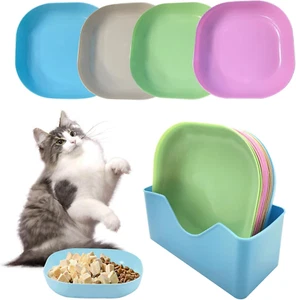 Katzennapf Flach, 10 Stück Futternapf Katze Katzenschüssel Bunt Fressnapf Katze - Bild 1 von 7